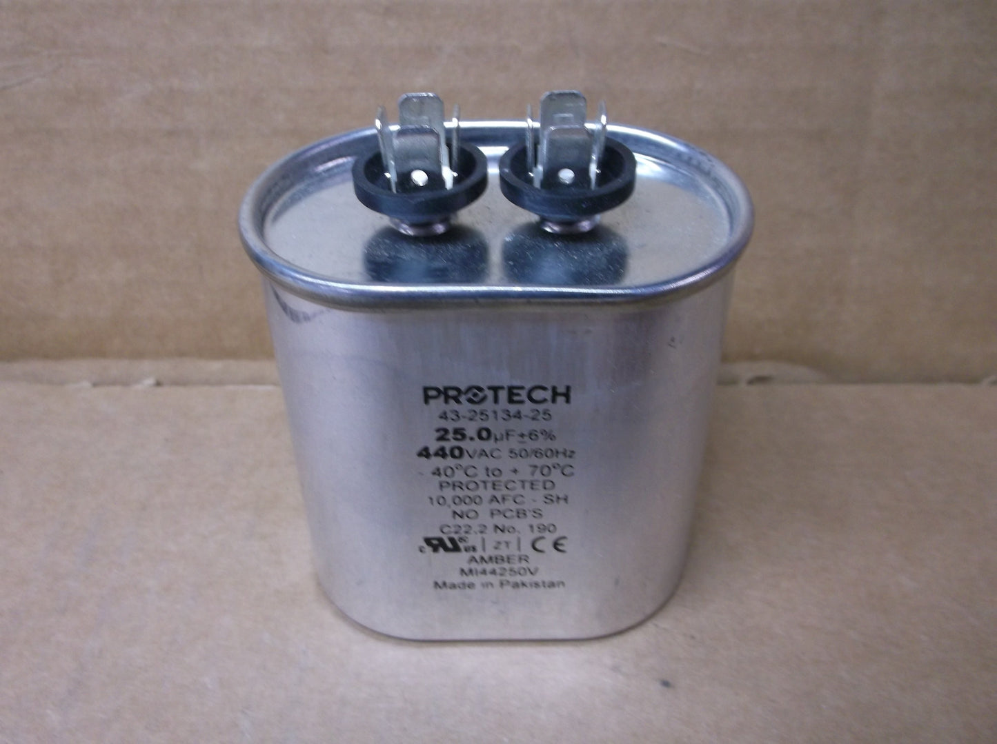 25UF x 440VAC Oval Run Capacitor