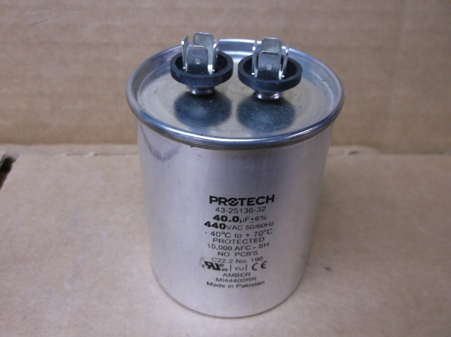 40UF x 440VAC Round Run Capacitor