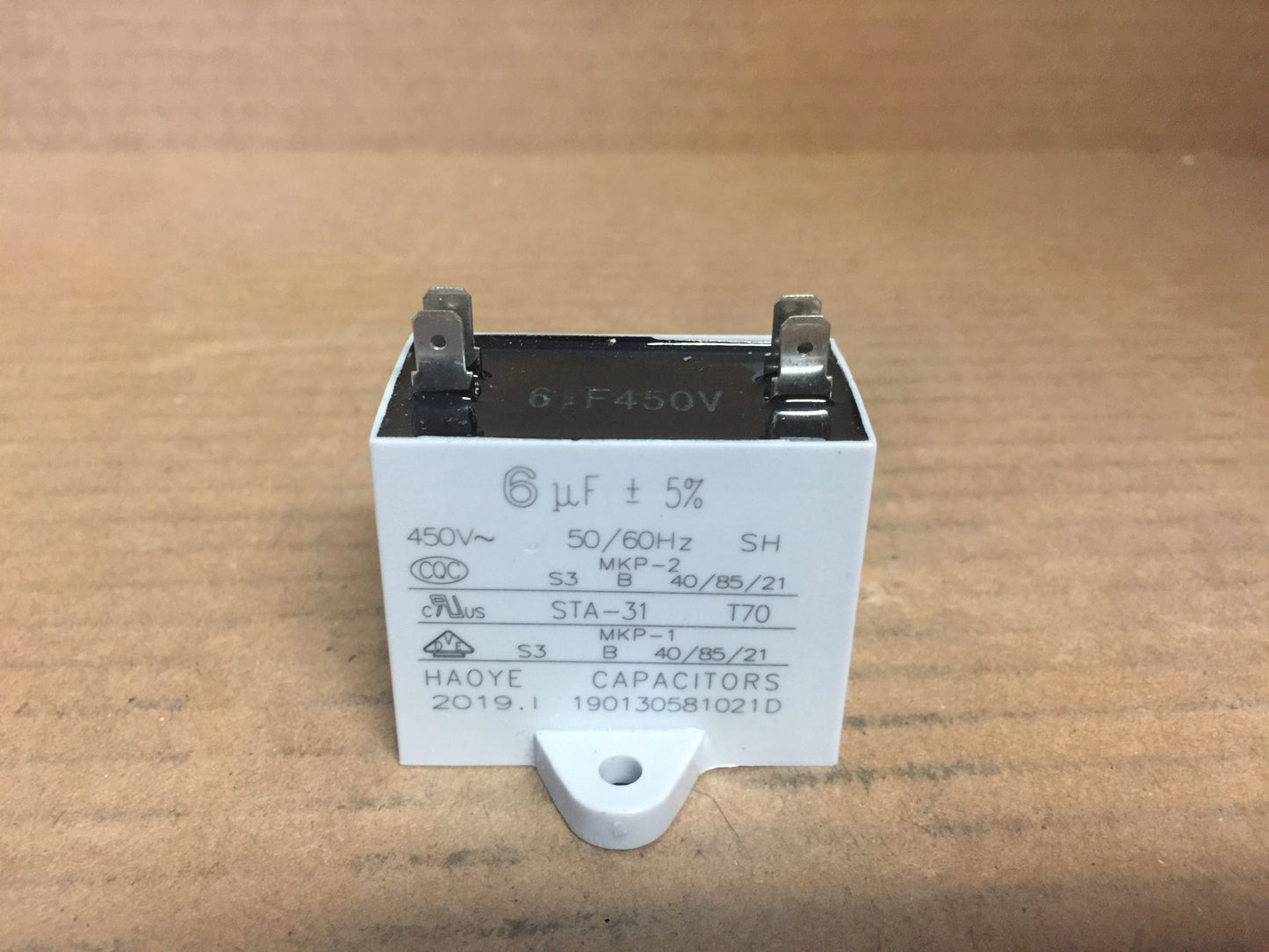 Capacitor CBB61 SH 6UF /450V, 50/60Hz
