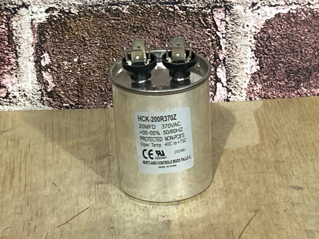 370 Vac, 20MFD 50/60 Hz, Round Capacitor
