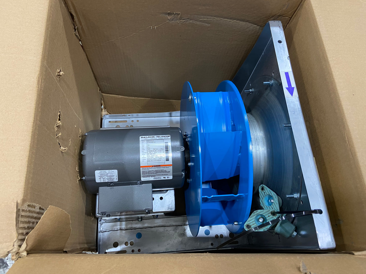 14" Single Inlet Direct Drive Plenum Fan w/2HP 208 Volt Motor RPM 2365