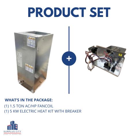 1.5 Ton AC/HP ECM Multiposition Fan Coil With 5 KW Heat Kit, 208-230/60/1 R-410A CFM 860