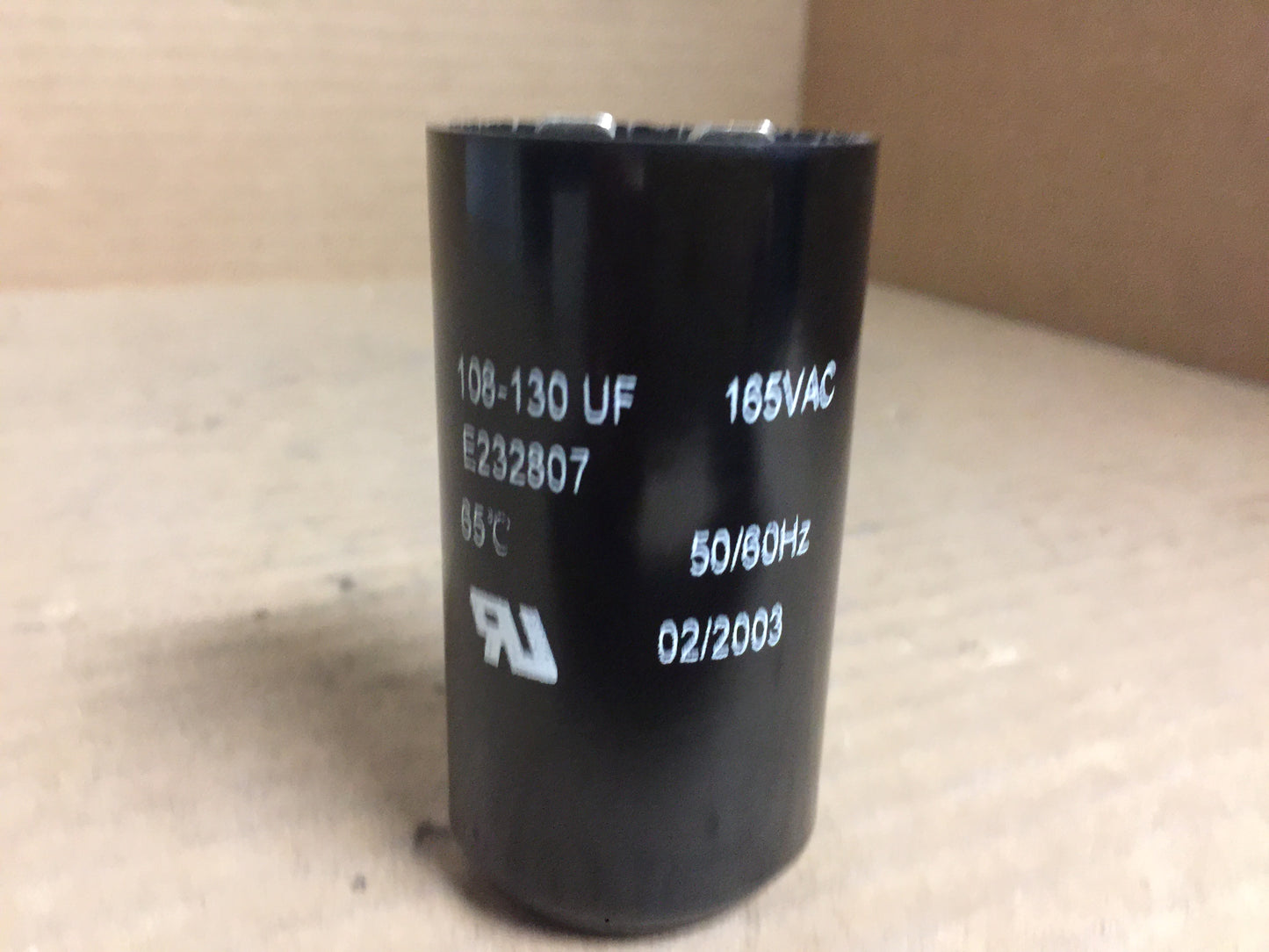 108-130 UF x 165 V Oval Motor Start Capacitor; 50/60Hz