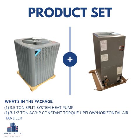 3.5 Ton 14 Seer Heat Pump With 3.5 Ton UPFlow/Horizontal Air Handler 208-230/60/1