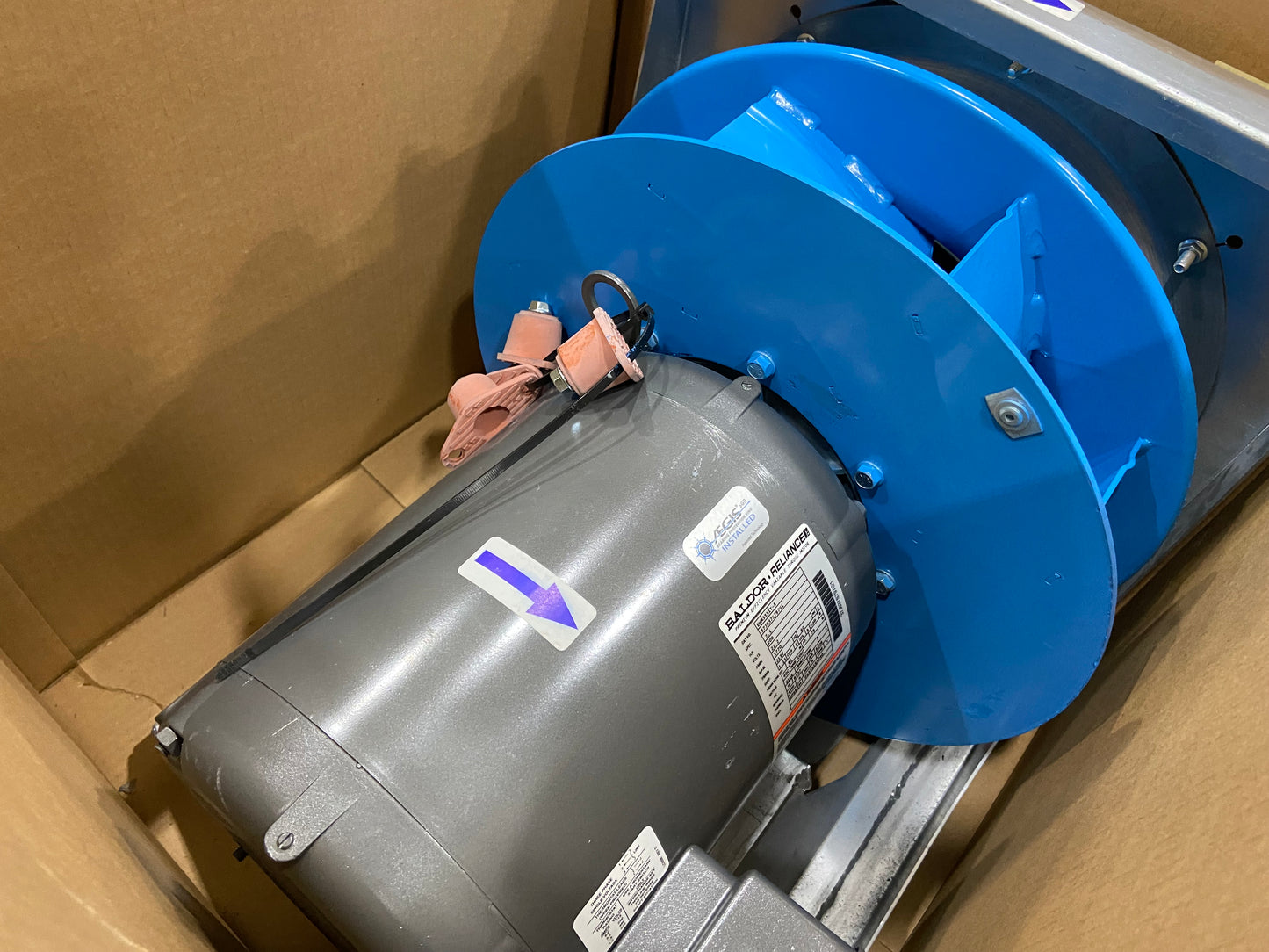 16" Single Inlet Direct Drive Plenum Fan w/7.5HP 208 Volt Motor RPM 3130