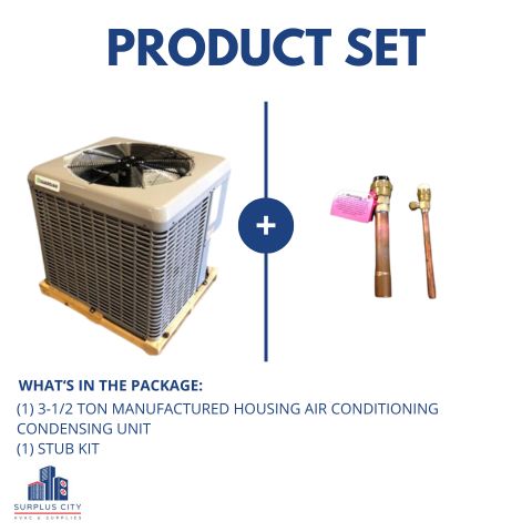 3.5 Ton Manufactured Housing Air Conditioning Unit With Stub Kit, 14 SEER, 208-230/60/1 R-410A