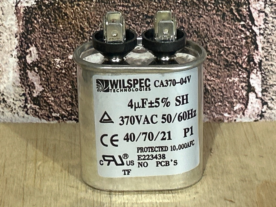 370 Vac, 4MFD 50/60 Hz, Oval Capacitor