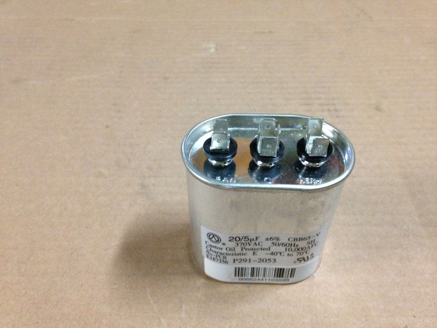 20+5 MFD x 370 VAC Oval Dual Run Capacitor
