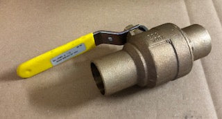 1-1/2" Sweat Cast Bronze 2 Pc Full Port Ball Valve w/Blow-Out Proof Stem