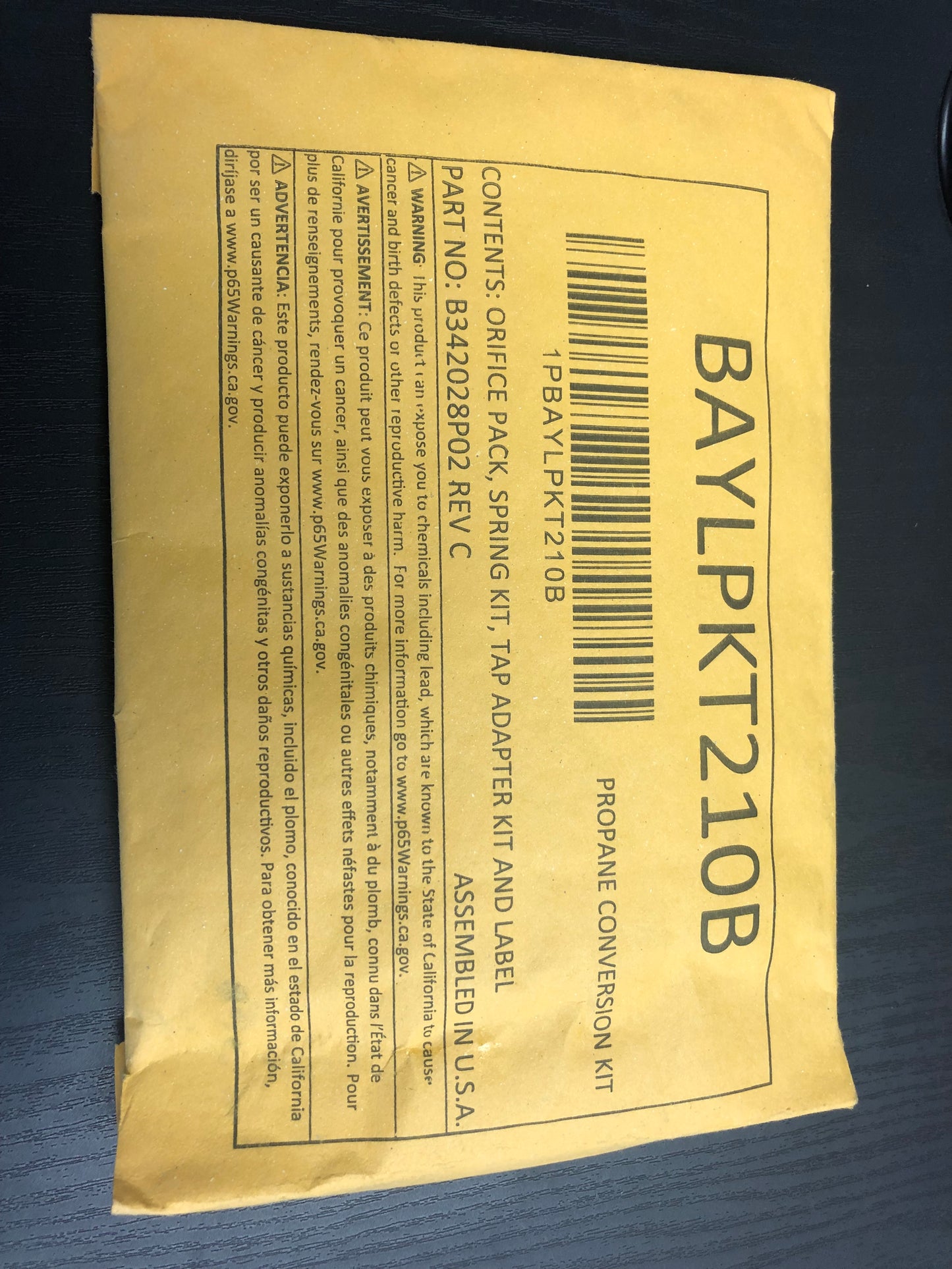 Propane Conversion Kit