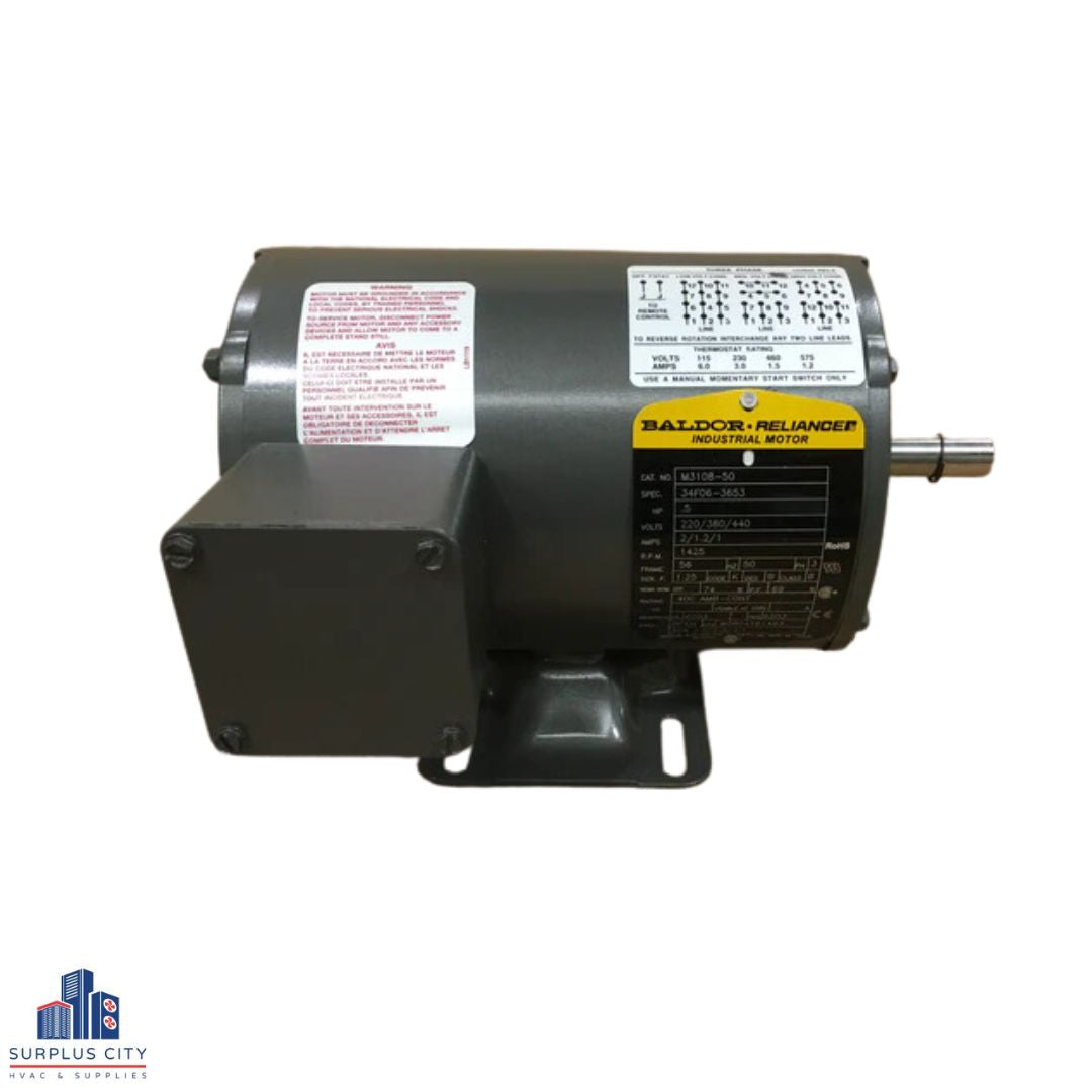1/2 HP Industrial Motor 220-380-440/50/3 1425 RPM 1 Speed