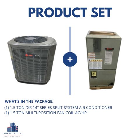 1.5 Ton Air Conditioner With 1.5 Ton Air Handler 208-230/60/1 14 Seer