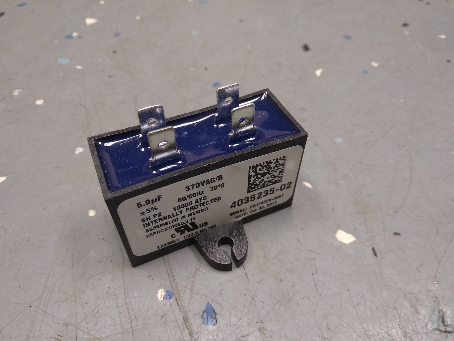 5UF X 370VAC Dry Run Capacitor 50/60 Hz