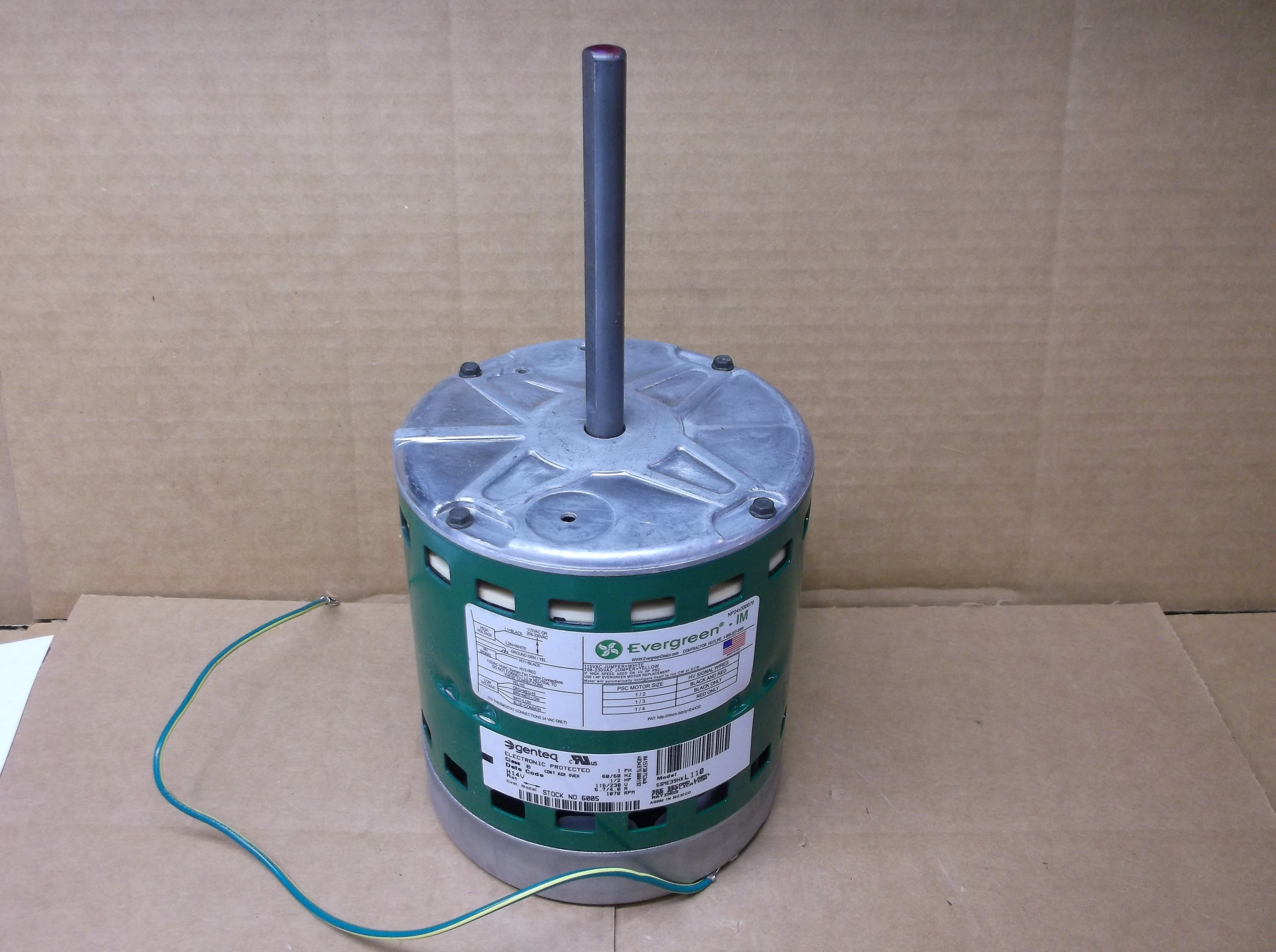 1/2HP ECM Direct Drive Blower Motor 115-230/50-60/1 RPM:1070/5