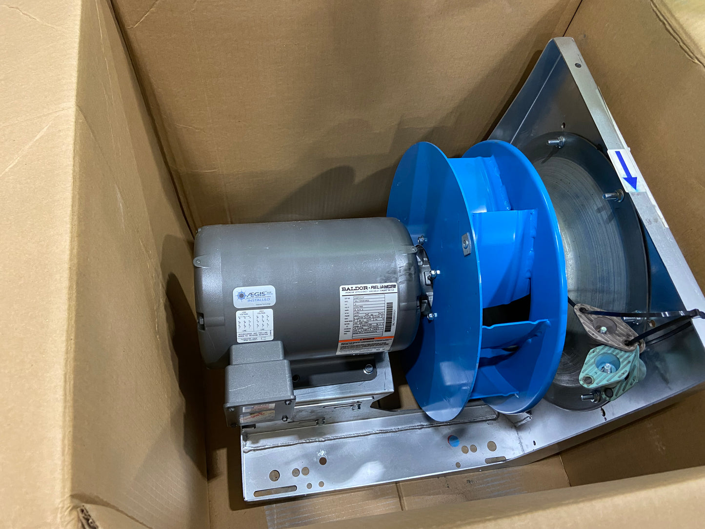 14" Single Inlet Direct Drive Plenum Fan w/3HP 230/460 Volt Motor RPM 2710