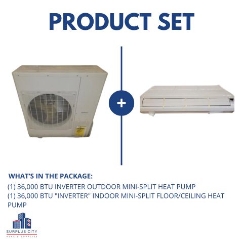 Conjunto de bomba de calor minisplit de zona única tipo inversor de 36 000 Btu, 20 SEER 208-230/60/1 R-410A