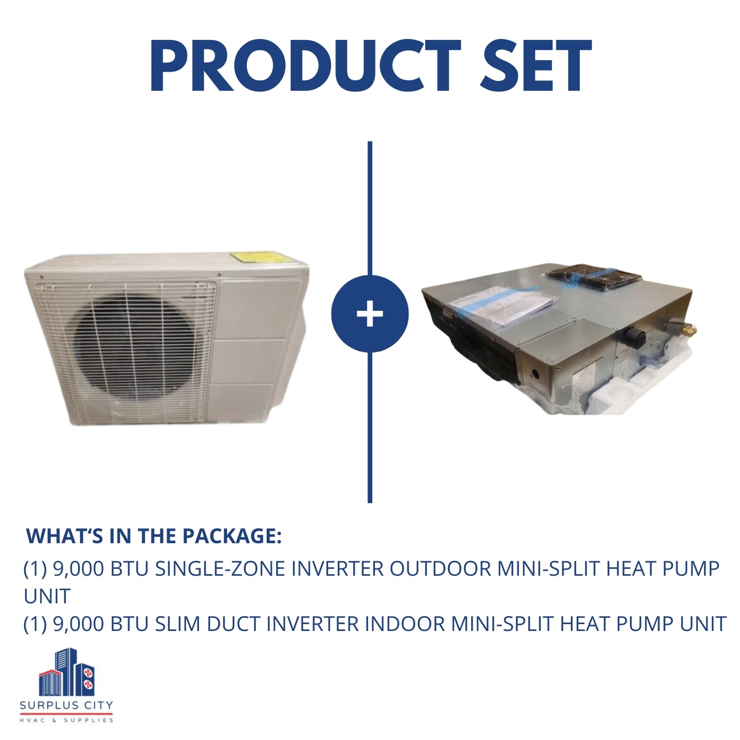 9,000 BTU Classic Plus Series Single-Zone Inverter Mini-Split Heat Pump Set
