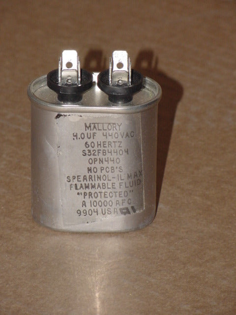 4 MFD X 440 Volt Oval AC Run Capacitor