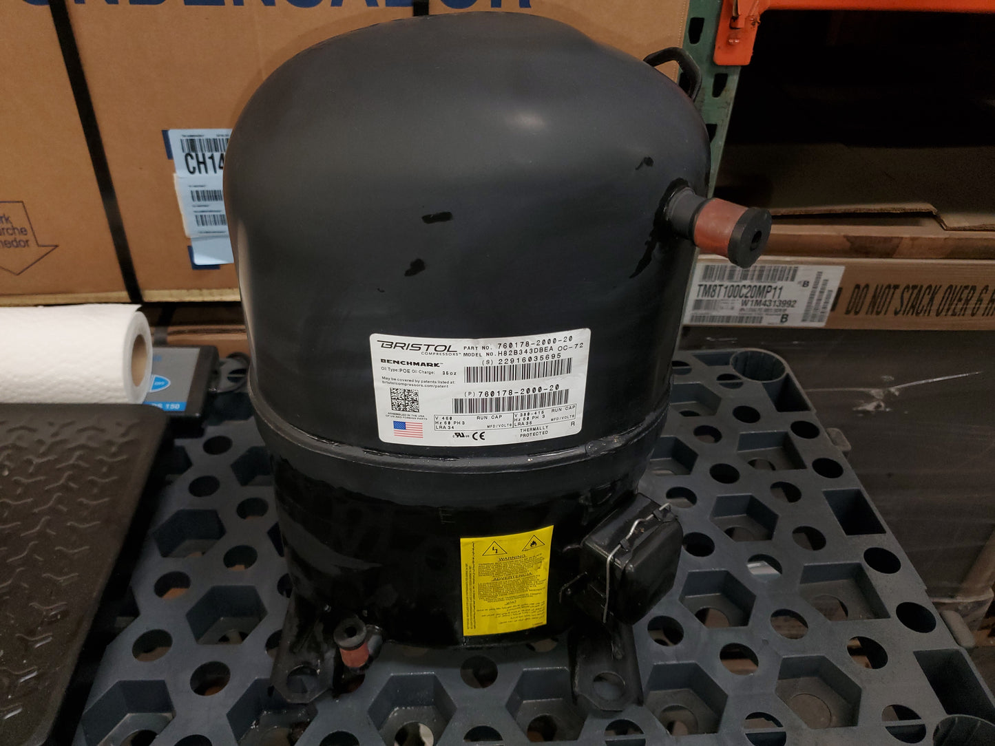 3-1/2 Ton AC/HP High Temp Reciprocating Compressor, 380-415-460/50-60/3 R-410A