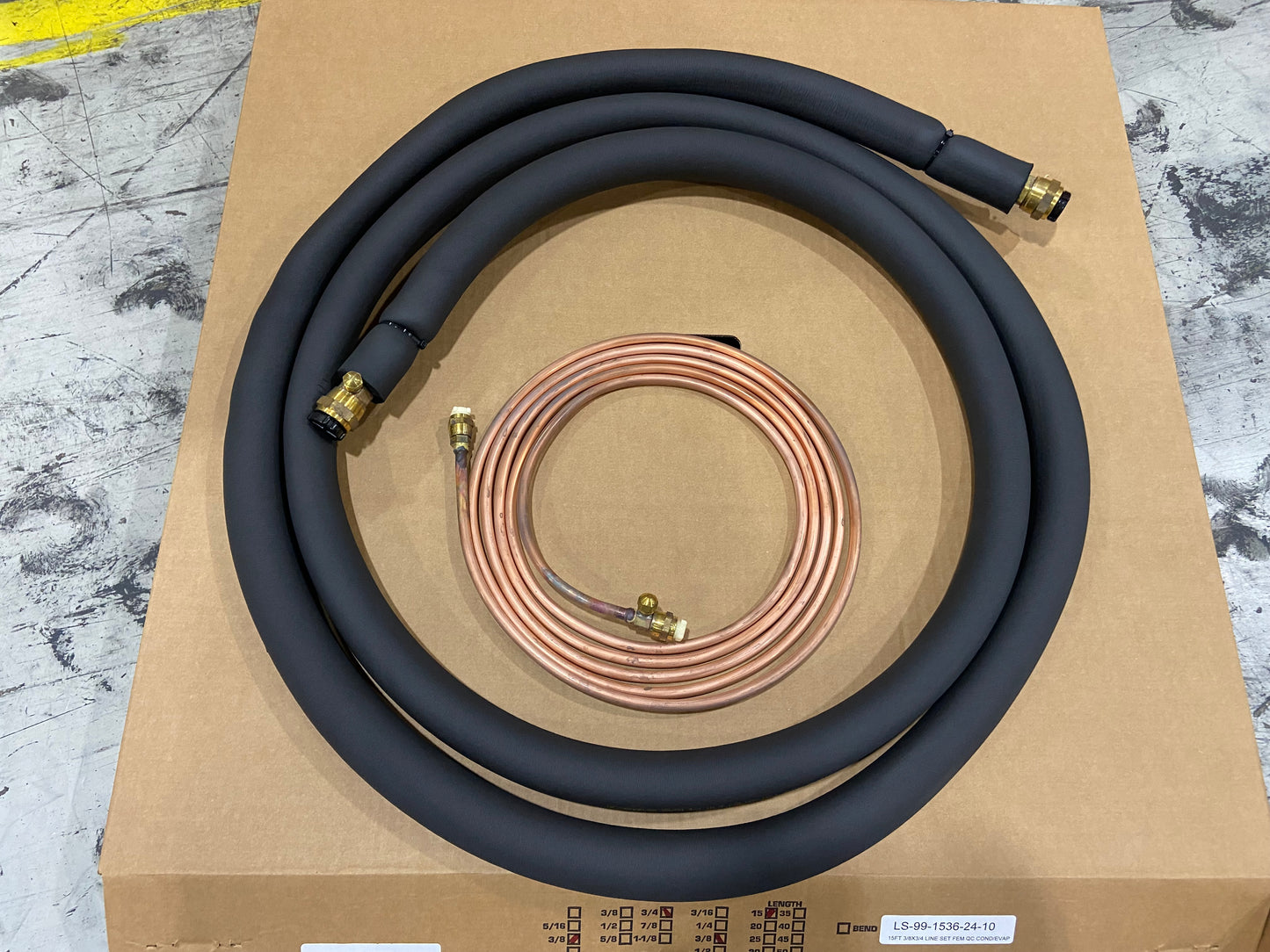 3/8" x 3/4" x 15' Quick Connect Lineset; Precharged with R-410A, 10 oz, 3/8" Insulation