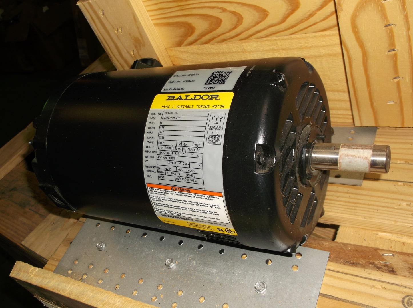 3HP HVAC/Variable Torque Motor Inverter Ready 575/60/3 RPM 1725/1-Speed