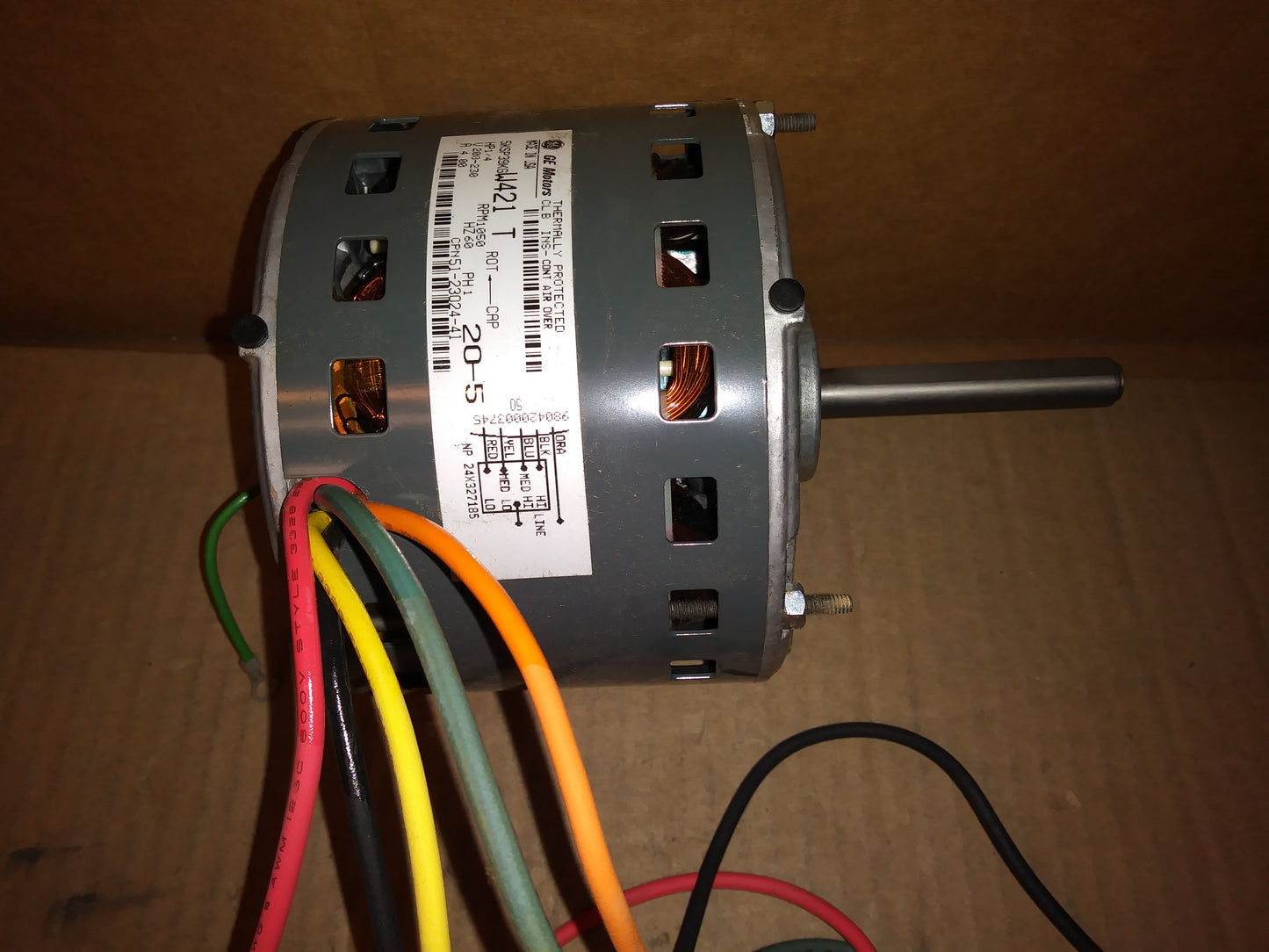 1/4 HP Direct Drive 4-Speed Electric Motor 208-230/60/1 CCWLE