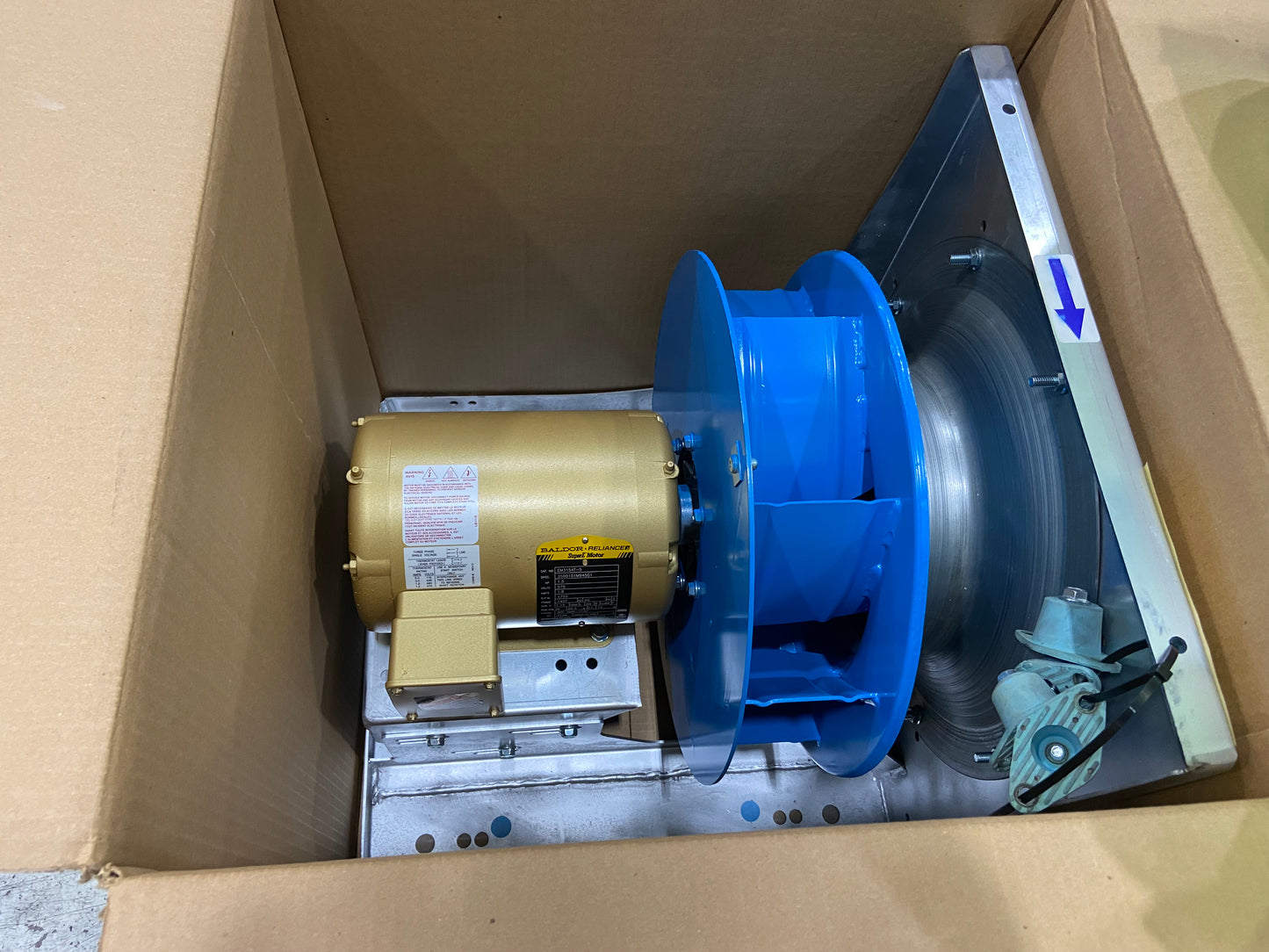 14" Single Inlet Direct Drive Plenum Fan w/1.5HP 575 Volt Motor RPM 2150