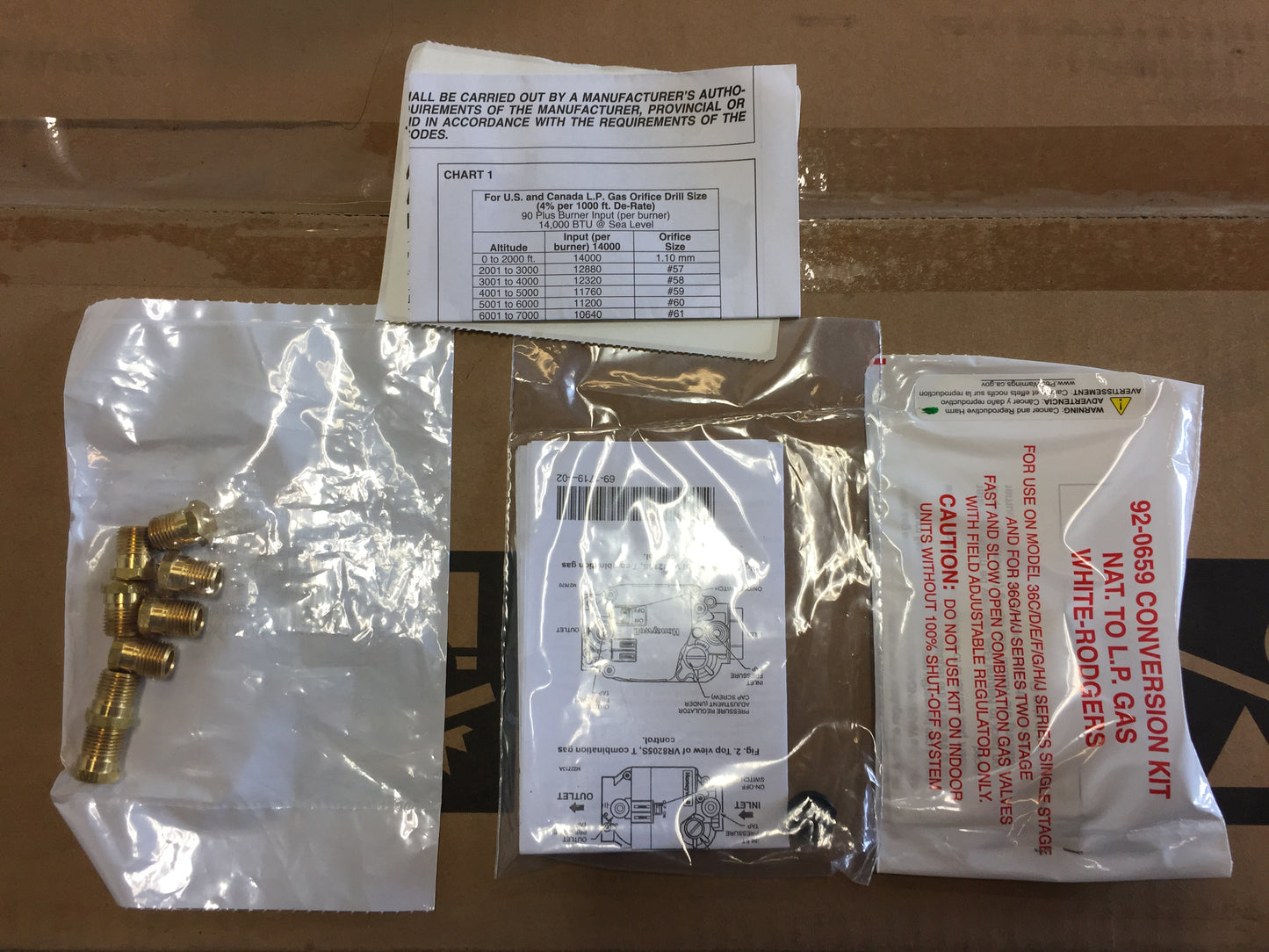 LP Conversion Kit for 90+% Single Stage Furnace