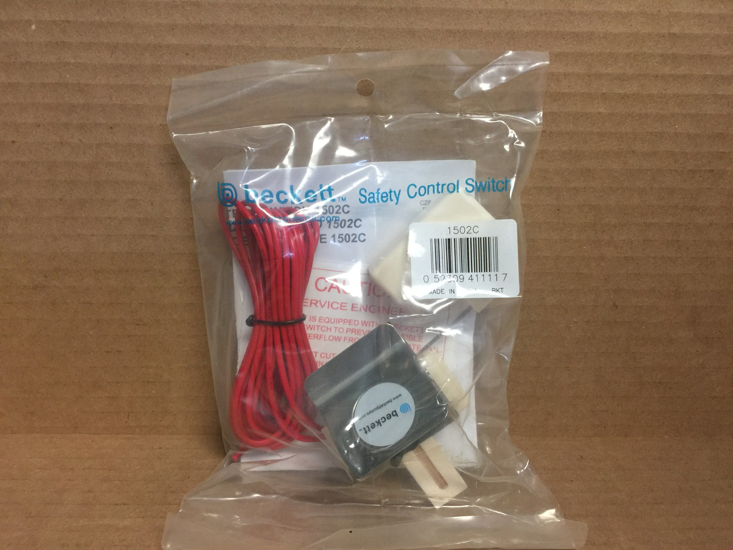 Safety Control Switch; Drain Overflow, SPDT, Float Safety, 115/230VAC