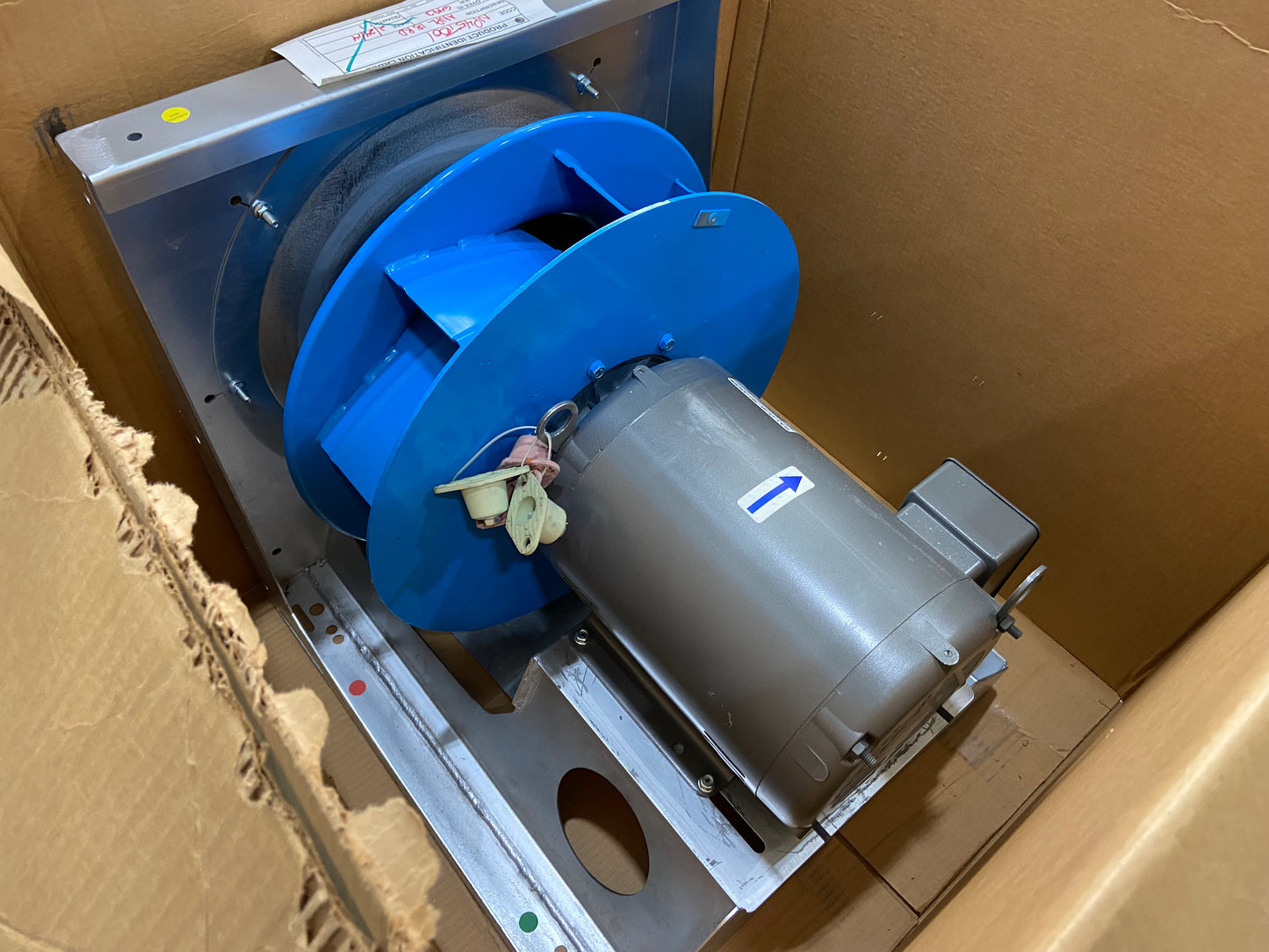 18" Single Inlet Direct Drive Plenum Fan w/10HP 208 Volt Motor RPM 2815