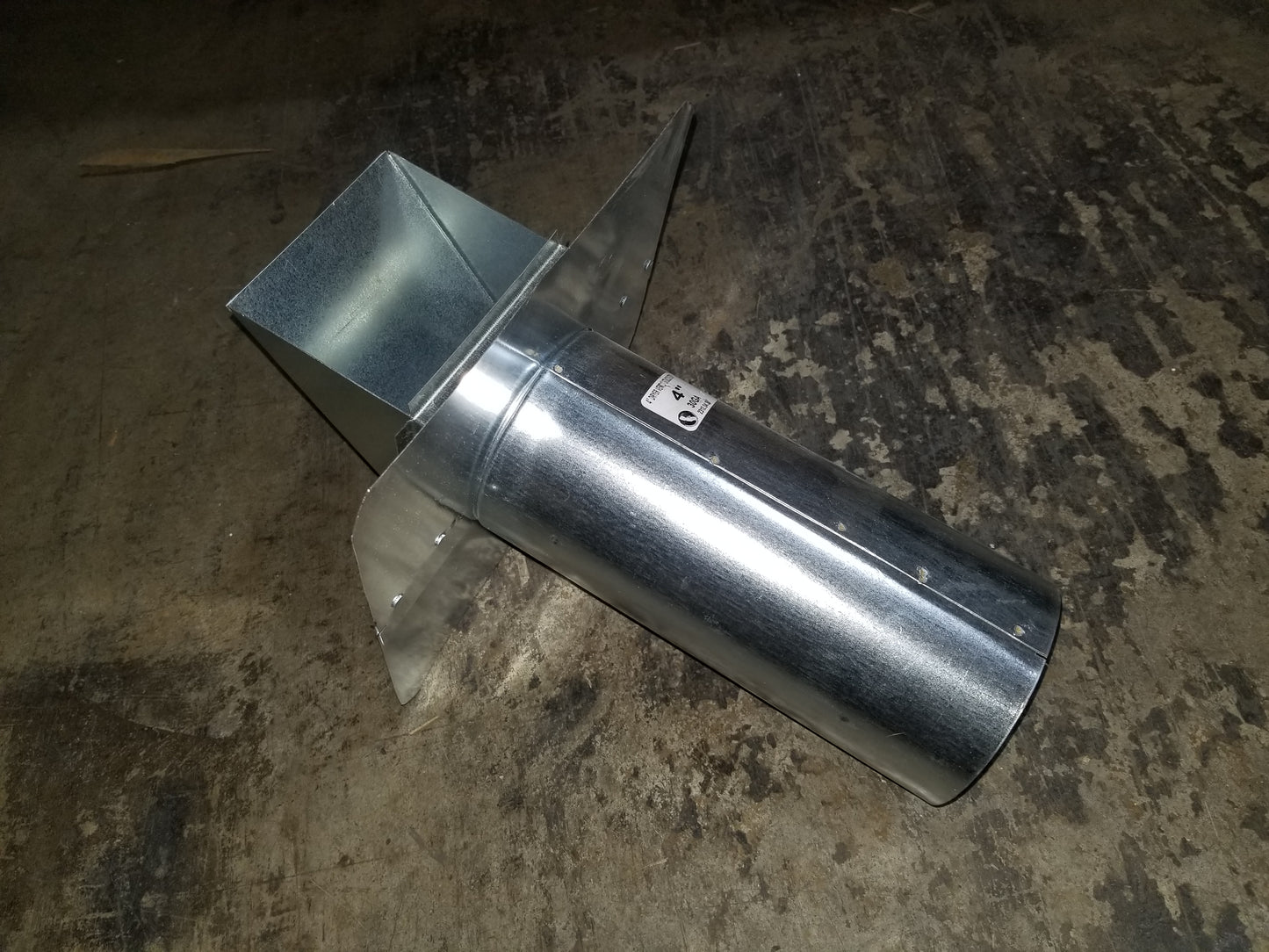 4" Metal Dryer Vent w/Damper and 1" Stucco Stop