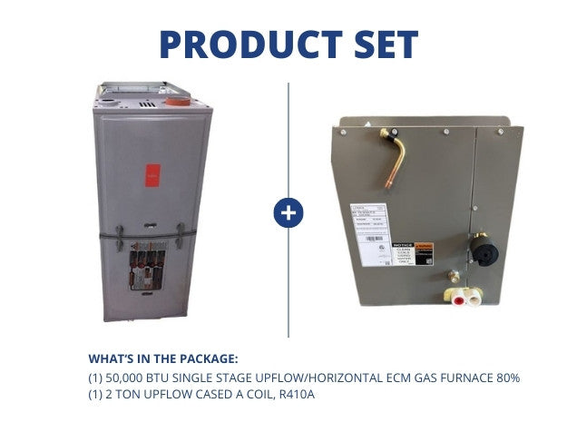 Upflow Gas Furnace 50,000 BTU Single Stage Upflow/Horizontal ECM