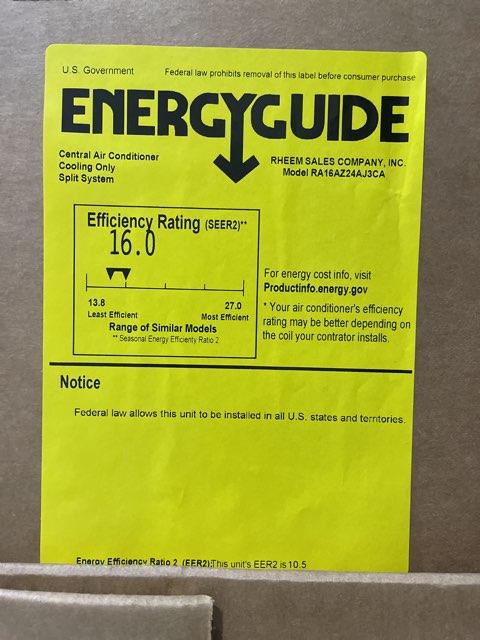 55,000 BTU ULN Up/Horz Gas Furnace 80%, 2 Ton SS Comm Compatible AC 16 SEER2 with 2.5 Ton Up A Coil