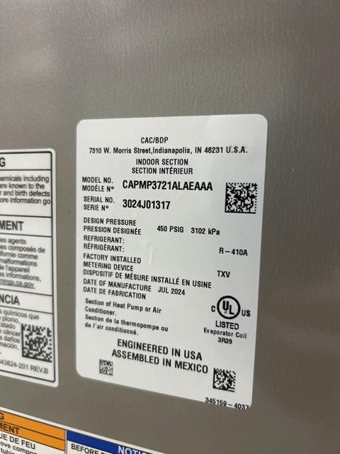 80,000 BTU Low NOx 1-Stg Up/Horz Multi Speed Gas Furnace 96% with 3 Ton Multiposition Cased A Coil