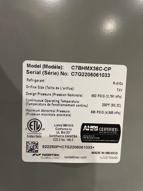 80,000 BTU Low NOx 1-Stg Up/Horz Multi Speed Gas Furnace 96% with 3 Ton Multiposition Cased A Coil