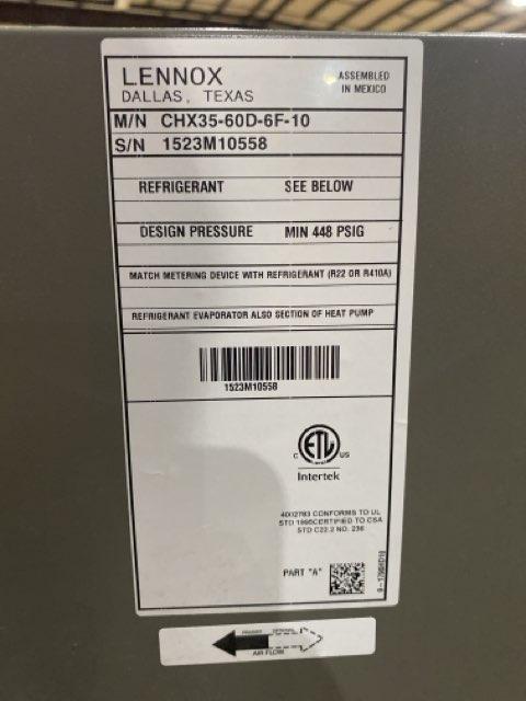 5 Ton 1-Stage SS Heat Pump 208-230/60/1, R410A, 15 SEER and 5 Ton AC/HP Horizontal Cased A Coil