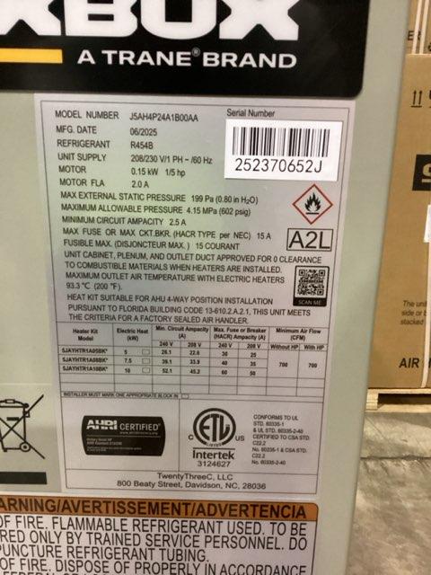 2 Ton 1-Stg SS Heat Pump R454B 14.3 SEER2, 2 Ton PSC Multi Air Handler and 10 KW Heat Kit w/Breaker