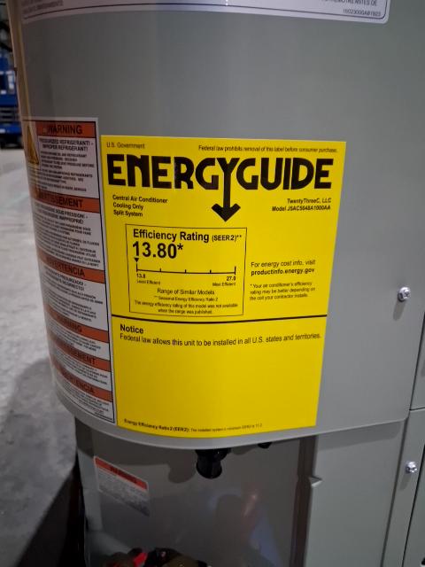 100,000 BTU Multi Gas Furnace 80%, 4 Ton SS AC R454B 13.8 SEER2, 3-5 Ton Multi Cased A Coil with TXV