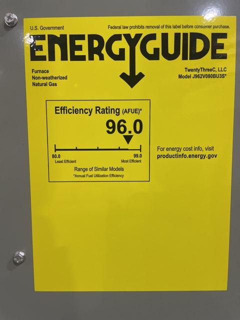 80,000 BTU 2-Stage Up/Horz ECM Var Speed Gas Furnace 96% with 2 Ton 1-Stage SS AC R454B 13.4 SEER2