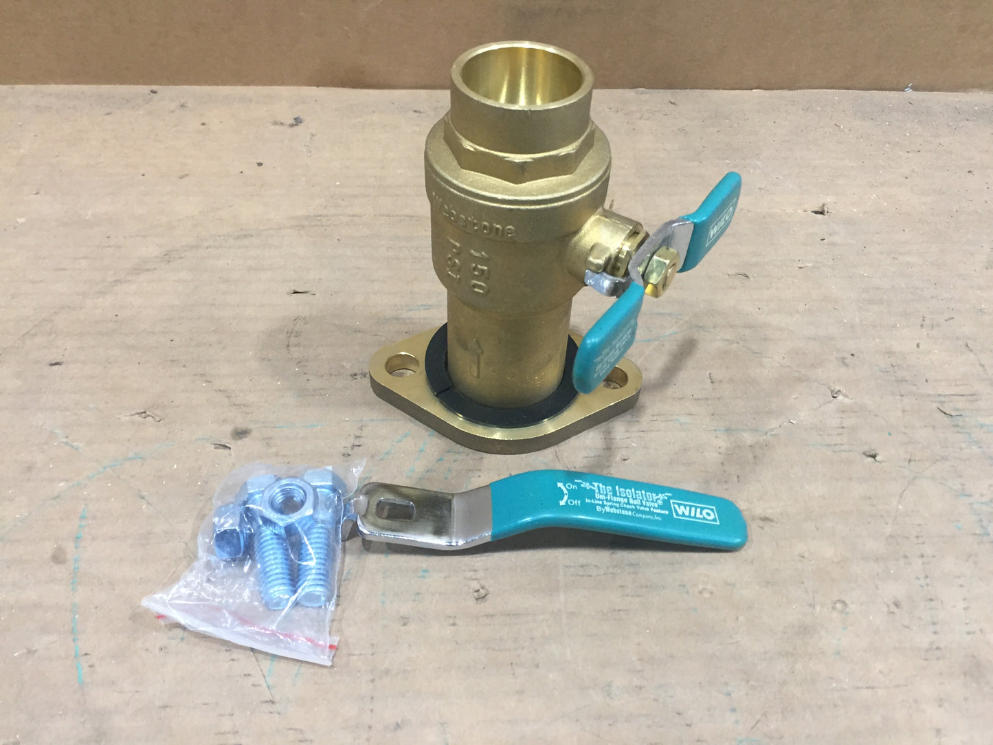 1-1/4" SWEAT X FLANGE BALL VALVE W/ IN-LINE SPRING CHECK VALVE WITH ROTATING FLANGE