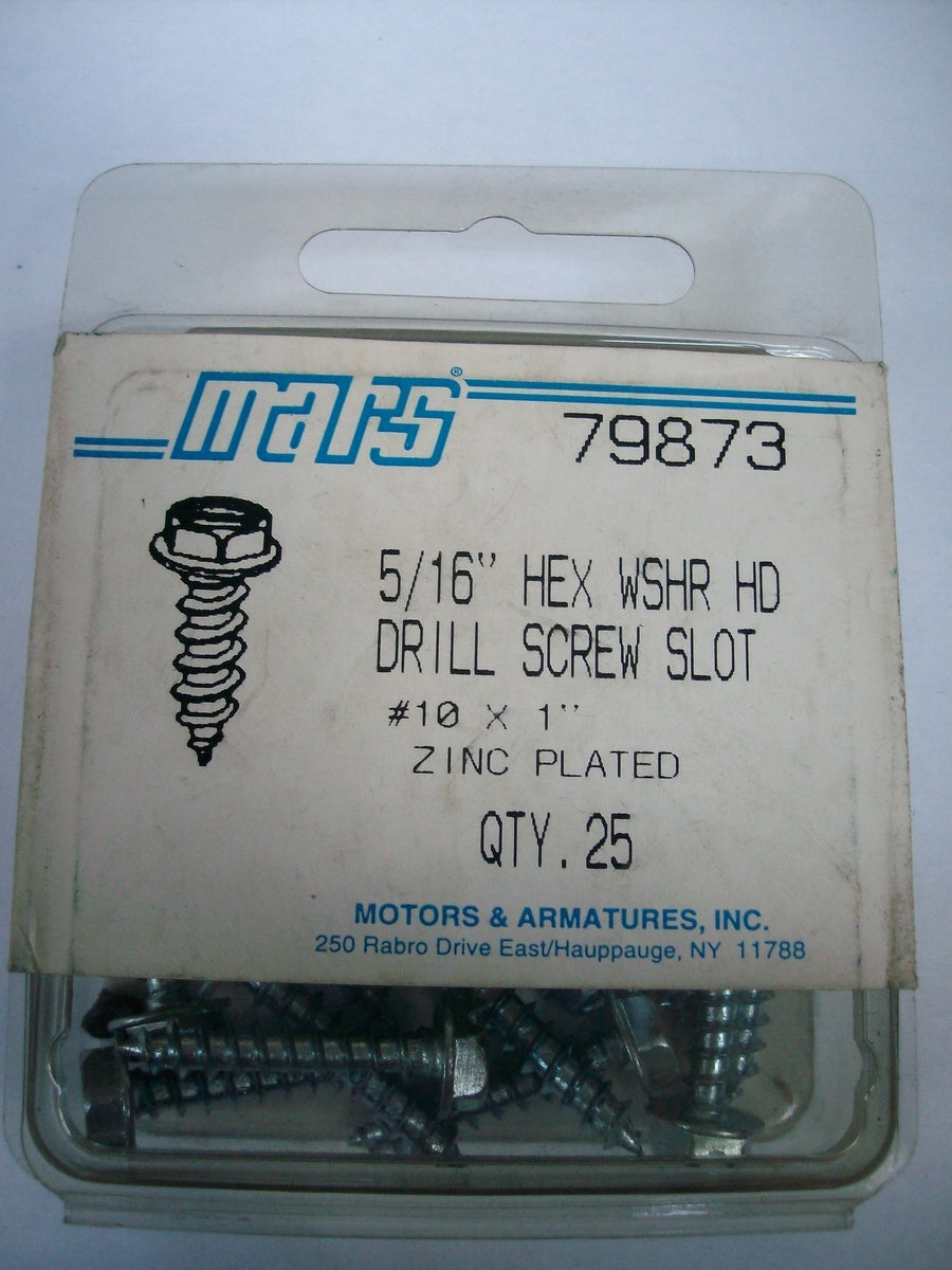 5/16" HEX WASHER HEAD DRILL SCREW #10 X 1"