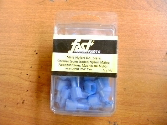 MALE NYLON COUPLERS 16/14AWG 40-PACK