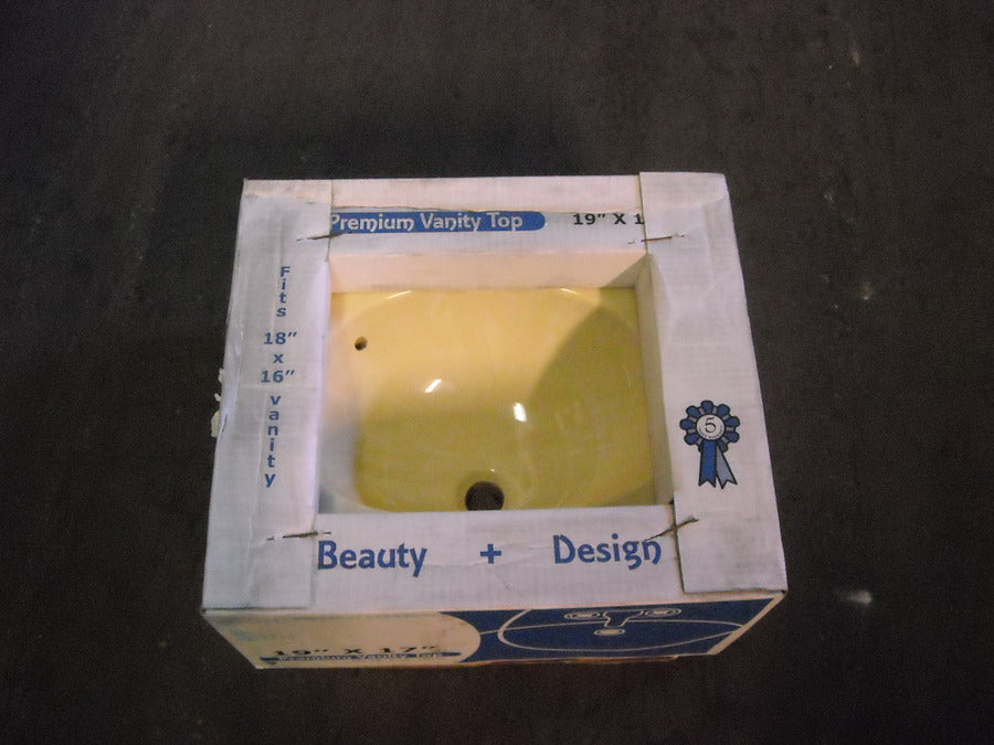 19 X 17 PALE YELLOW DROP-IN LAVATORY SINK