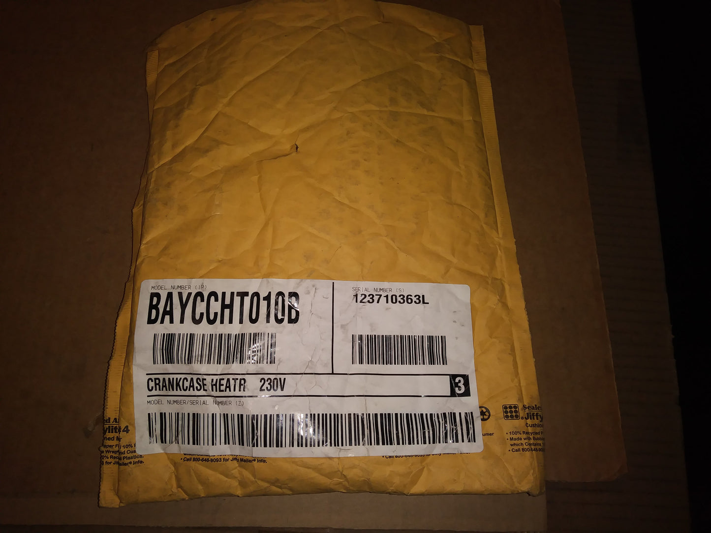 Volt;230, Crankcase Heater Inside Dia;6-1/2"