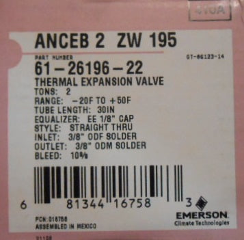 2 TON THERMAL EXPANSION VALVE R-410A