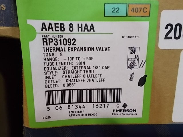 8 TON THERMAL EXPANSION VALVE R-22/R-407C