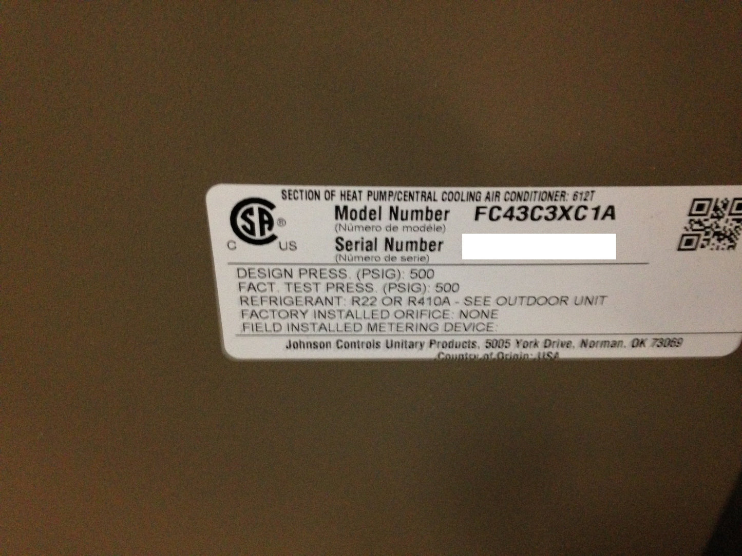 Serpentín tipo A con carcasa de flujo ascendente para aire acondicionado/HP de 3,5 toneladas