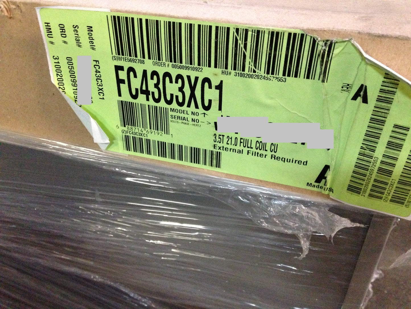 Serpentín tipo A con carcasa de flujo ascendente para aire acondicionado/HP de 3,5 toneladas