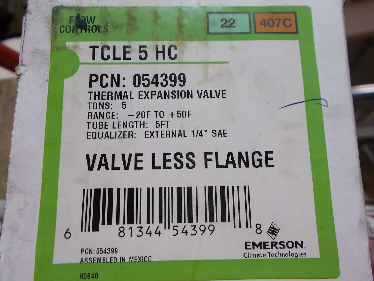 5 TON THERMAL EXPANSION VALVE / LESS FLANGE R-22/R-407C