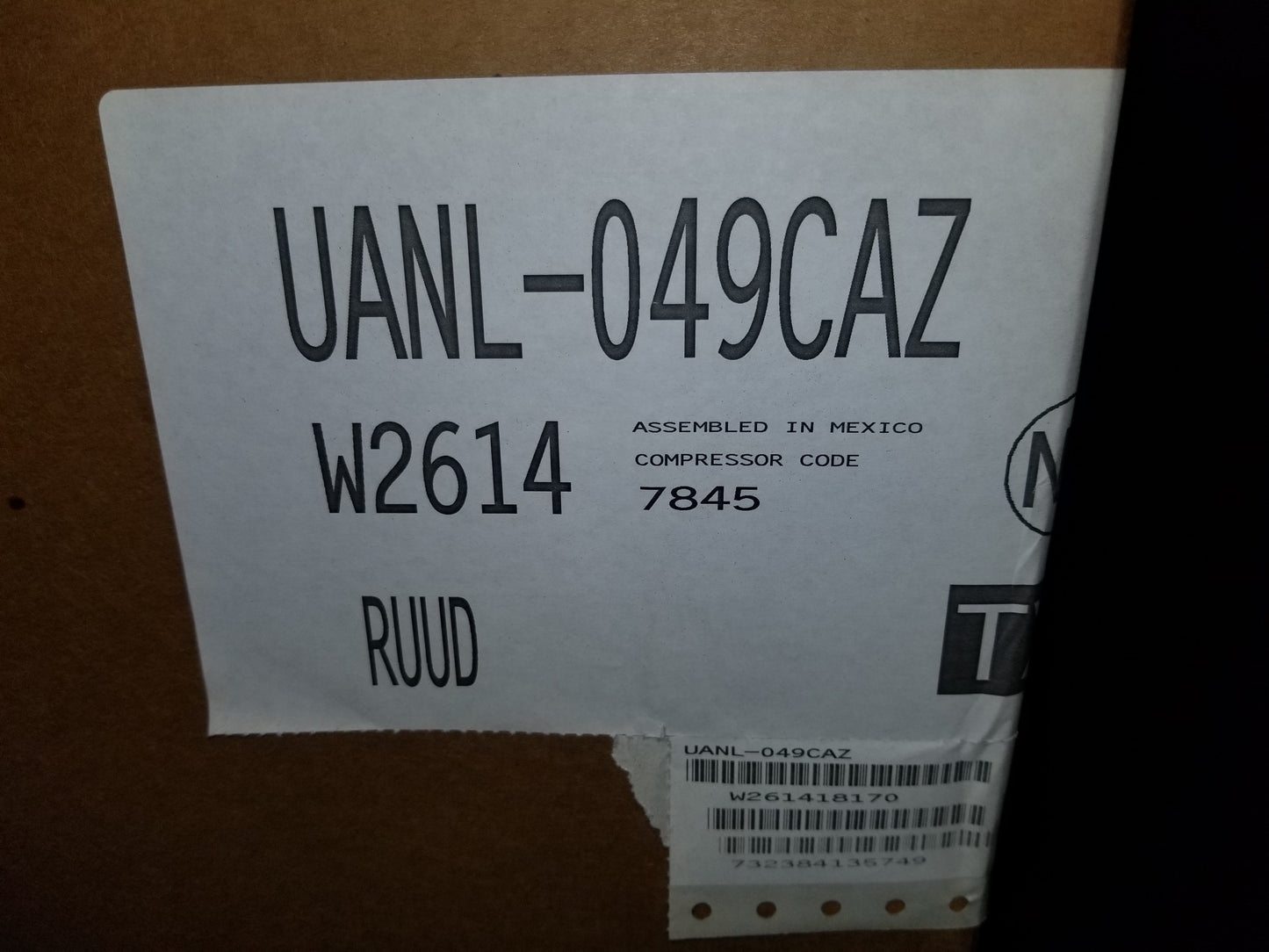 Aire acondicionado de sistema dividido de 4 toneladas 208-230/60/3 R-410A Seer 13